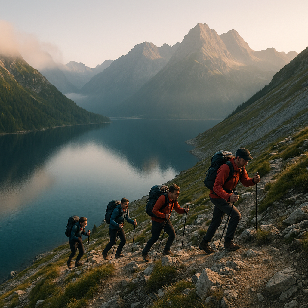 Startup operational leadership – team climbing a mountain symbolizing building scalable supply chains and procurement resilience